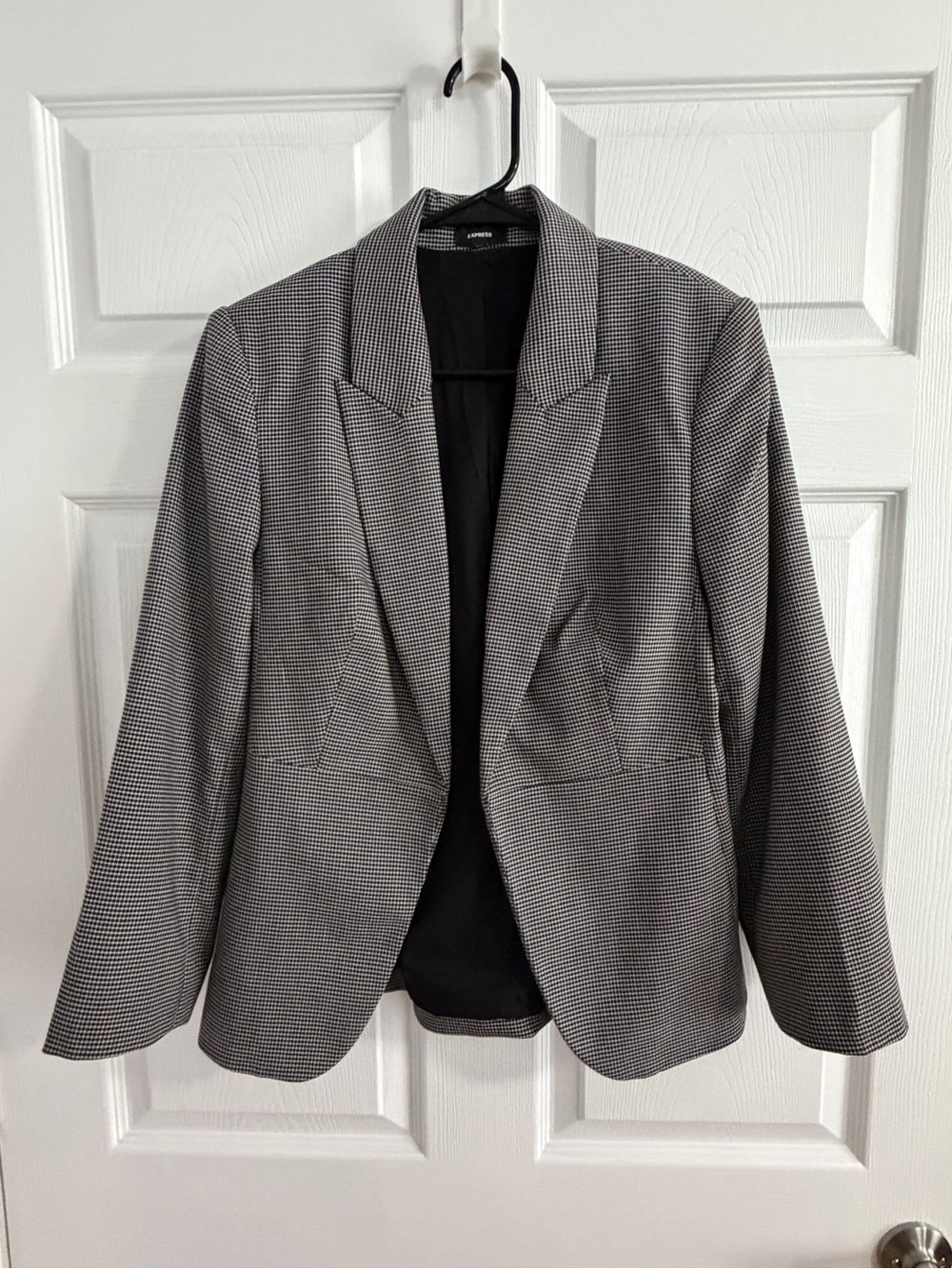 Express Black and White Houndstooth Blazer